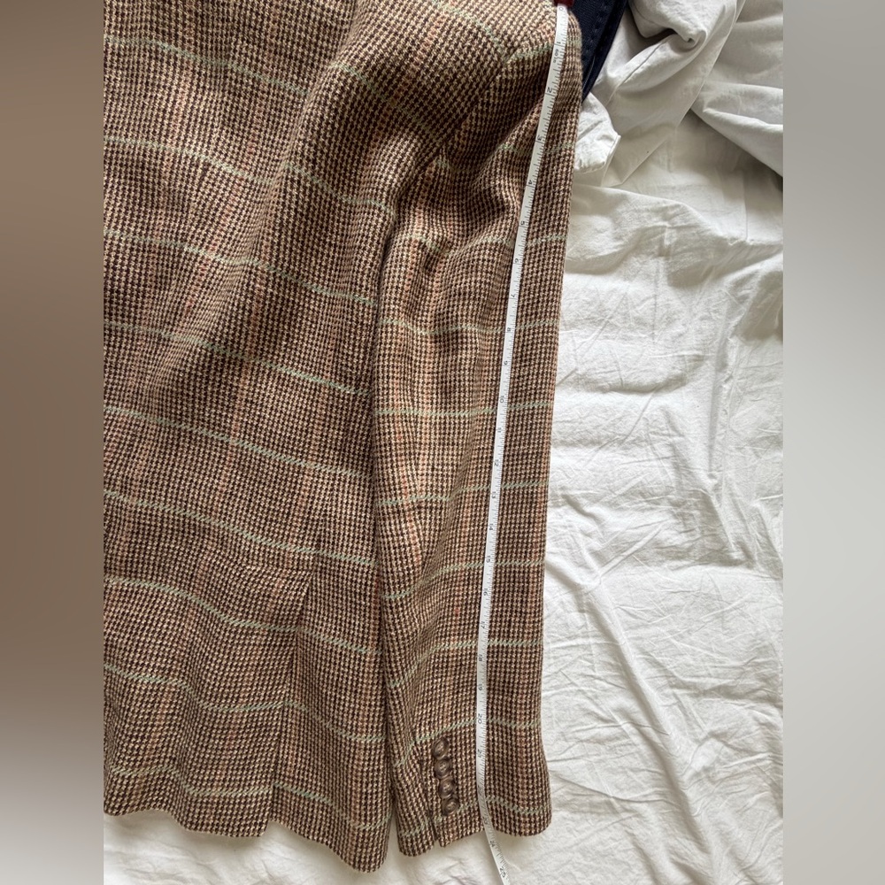 Polo Ralph Lauren Plaid Linen-Silk Blazer Brown Multi Check 8 - Picture 8 of 9